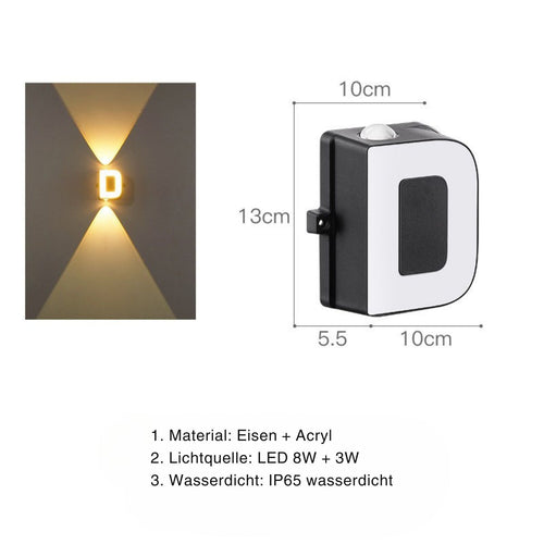 LumenLetter - Beleuchtete Außenbuchstaben Wandlampe für stilvolle Dekoration