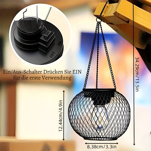 AuraGlow - Solarbetriebene LED Hängelampe für den Außenbereich, wasserdicht