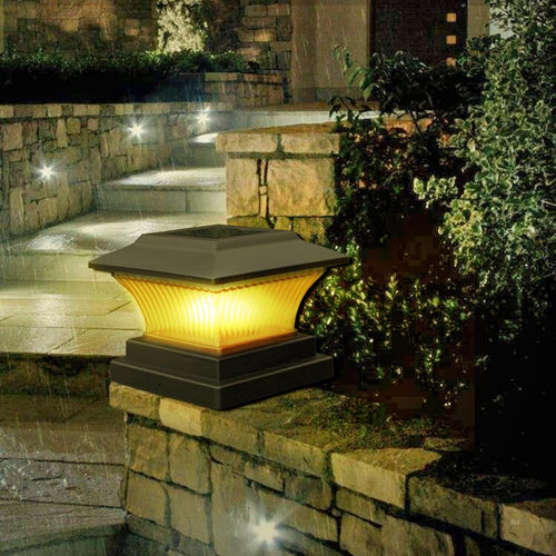 LumenColumn - Elegante Solar LED-Säulenleuchte für den Garten und Außenbereich