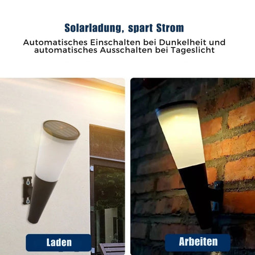 SunLume - RGBW LED Solar Wandleuchte für Garten & Terrasse, Wasserdicht, Kabellos, 5 Modi