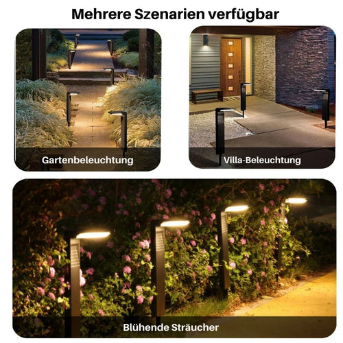 LumaPath - Solarbetriebene LED Gartenlichter mit 2 Modi für Wege und Pfade