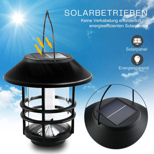 SolarFlicker - Solarbetriebene LED Hängelampe mit Flackerflammen für den Außenbereich