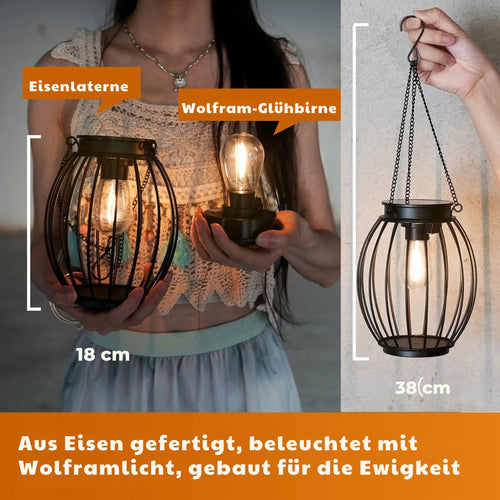 GlowBulb - Wasserdichte LED Solarwandleuchte für Garten und Terrasse, warmweiß