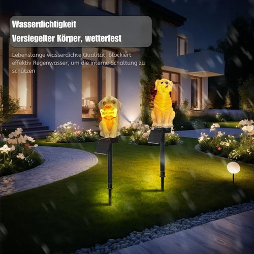 LumiPet - Solarbetriebene LED Tiergartenlampe für Außenbereich mit Charme