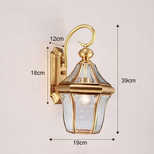 BrassLume - Retro LED Wandleuchte im Messing-Look für Außenbereiche