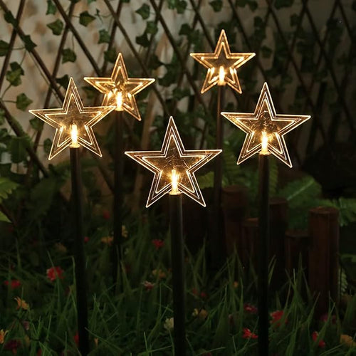 LumenFrost - 5er Set Solar Winterwegleuchten für Garten und Außenbereiche