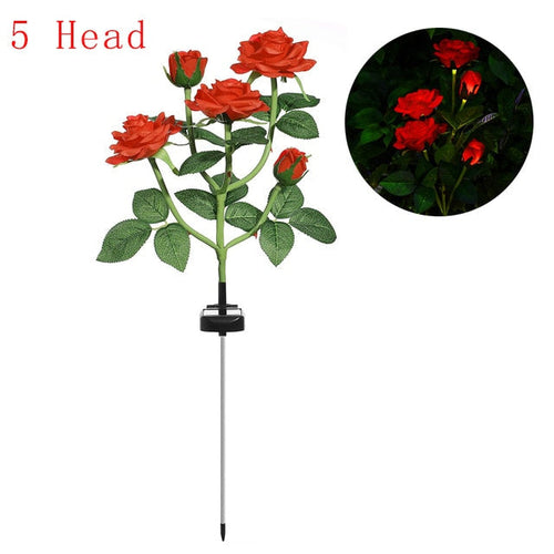 FloraLume – Elegante Solar LED Gartenleuchte im Rosenblüten-Design