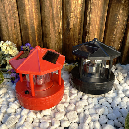 LumeWave - Solar LED Leuchtturm Lampe mit 360-Grad Rotation für Garten und Terrasse