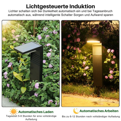 LumaPath - Solarbetriebene LED Gartenlichter mit 2 Modi für Wege und Pfade