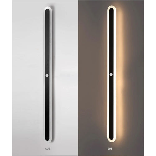 EcoGlanz - Wandleuchte Schwarz für Außen mit Bewegungsmelder und LED Beleuchtung
