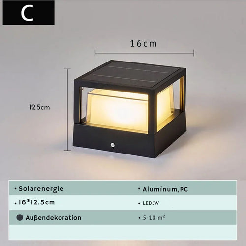 LumaVista - Solar Gartenleuchte für stilvolle Gartenbeleuchtung mit LED