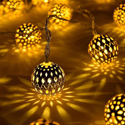 FlareLuxe - Solar Lichterketten im Marokkanischen Stil für elegante Außenbeleuchtung