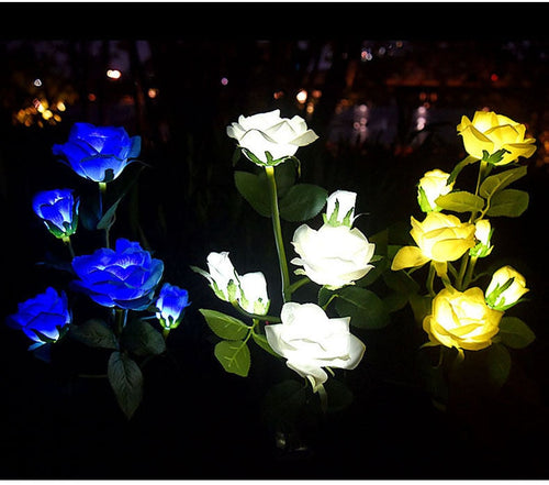 FloraLume – Elegante Solar LED Gartenleuchte im Rosenblüten-Design