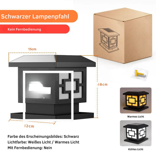 DuskGlow - Elegante Solar-Postlichter für Außenbereiche, IP65 wasserdicht, Automatische Dämmerungserkennung
