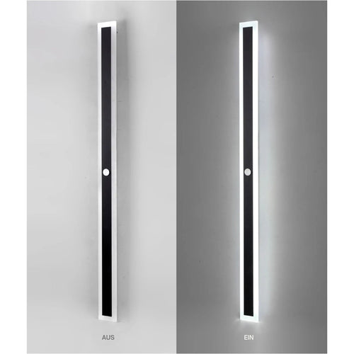 EcoGlanz - Wandleuchte Schwarz für Außen mit Bewegungsmelder und LED Beleuchtung