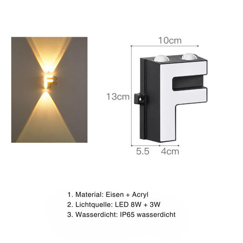 LumenLetter - Beleuchtete Außenbuchstaben Wandlampe für stilvolle Dekoration