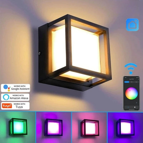 SmartStrahl - WiFi LED Wandleuchte für Garten und Balkon, RGB und dimmbar