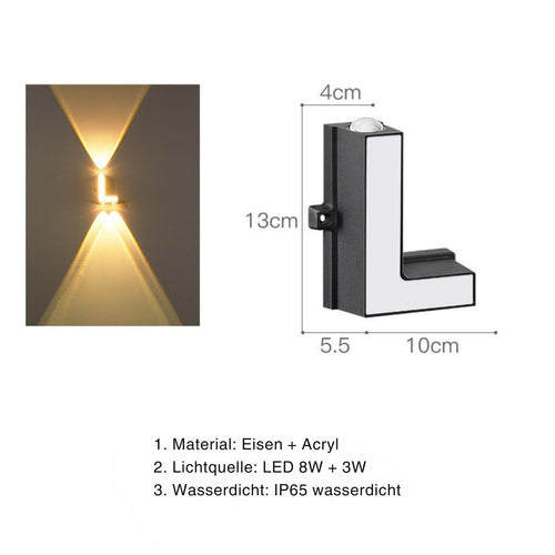 LumenLetter - Beleuchtete Außenbuchstaben Wandlampe für stilvolle Dekoration