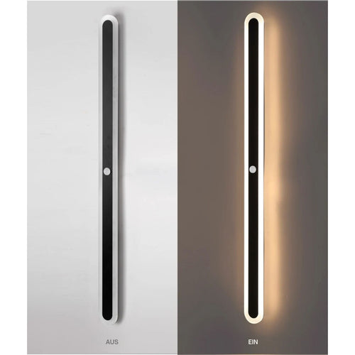 EcoGlanz - Wandleuchte Schwarz für Außen mit Bewegungsmelder und LED Beleuchtung