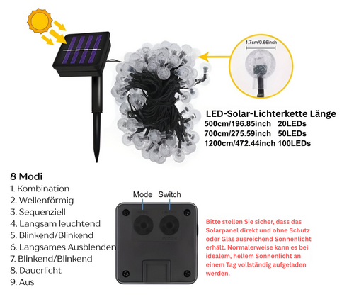 CrystalLuxe - Solarbetriebene LED Gartenleuchte im Kristall-Design für draußen