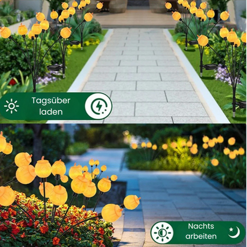 PumpkinGlow - Solarbetriebene LED Gartenlampe in Kürbisform für Halloween Dekoration