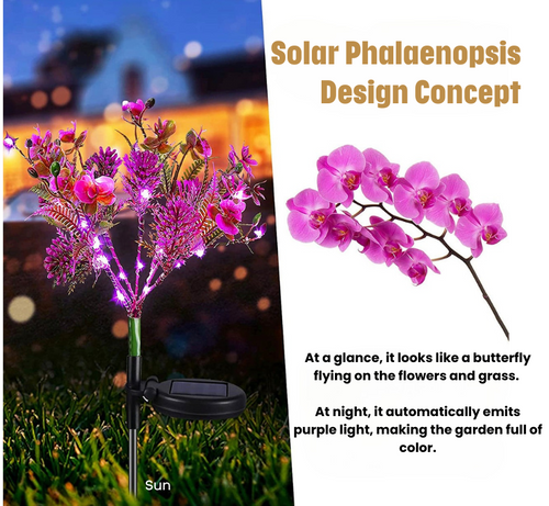 BlütenLuxe – Elegante Solar-Blumenlichter im Orchideen-Design (2x)