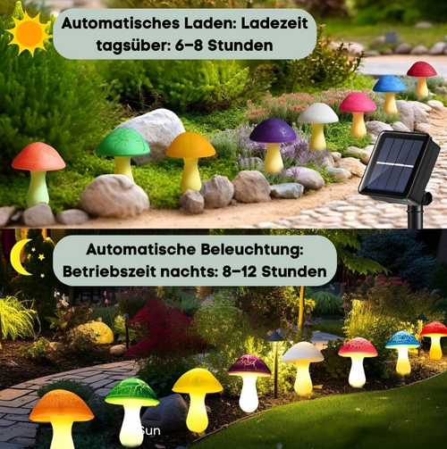 LeuchtMushroom - Solarbetriebene Pilz-Gartenleuchte
