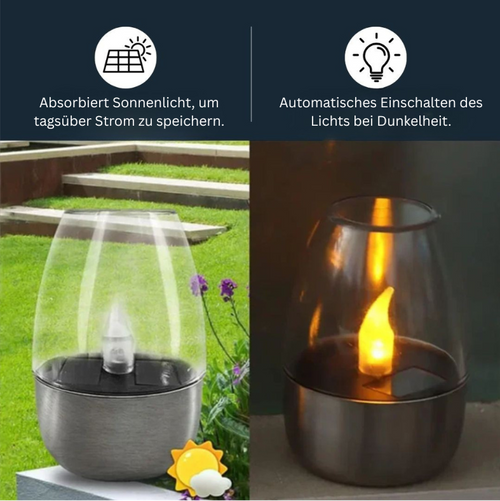 LumiFlame - Solarbetriebene LED-Kerzen mit authentischem Flammeneffekt für den Garten