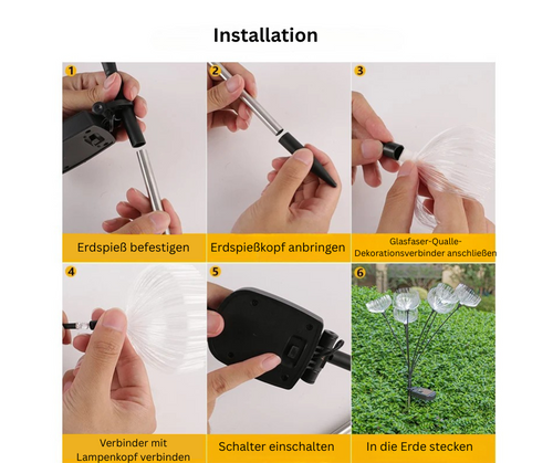 LumiJelly - 2er Set LED Jellyfish Gartenlichter mit 7 Beleuchtungsmodi für den Außenbereich