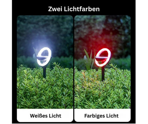 LumenRing - Solarbetriebene LED Gartenleuchten im modernen Ringdesign, wasserdicht und energieeffizient
