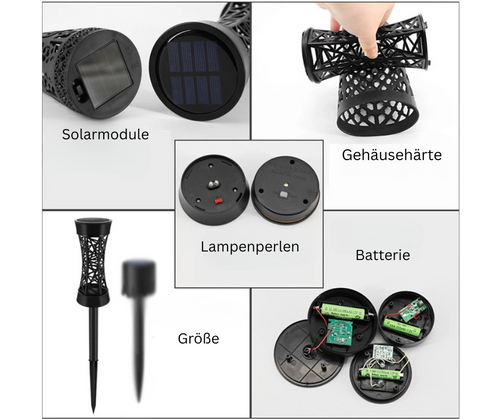 LumenWalk - Solar LED Gartenbeleuchtung für Außenbereich, farbenfroh und wasserdicht