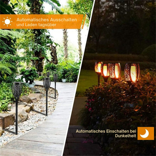 LumenTorch - Solar-Fackeln mit Flackernder LED-Flamme für Garten
