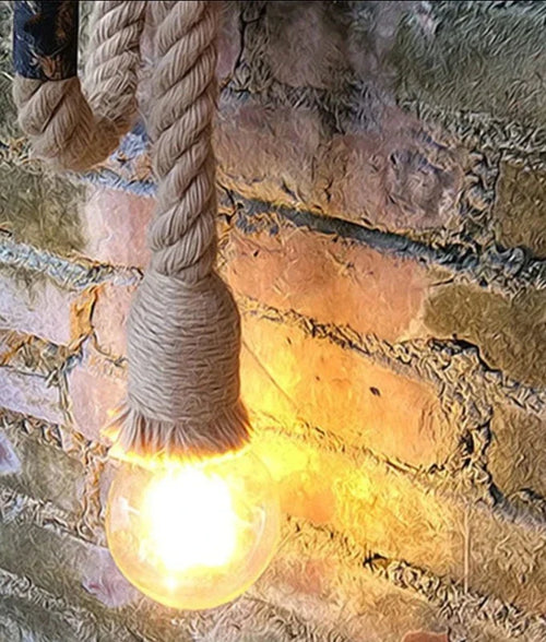 LumiCord - Modische LED Hanfseil-Wandleuchte für Garten und Terrasse, Wasserdicht