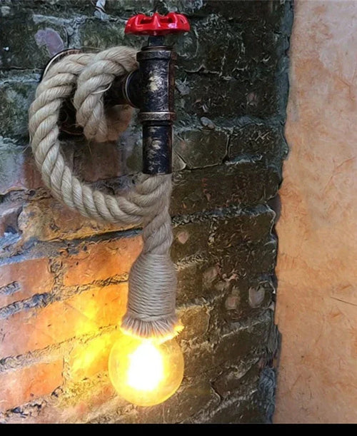 LumiCord - Modische LED Hanfseil-Wandleuchte für Garten und Terrasse, Wasserdicht