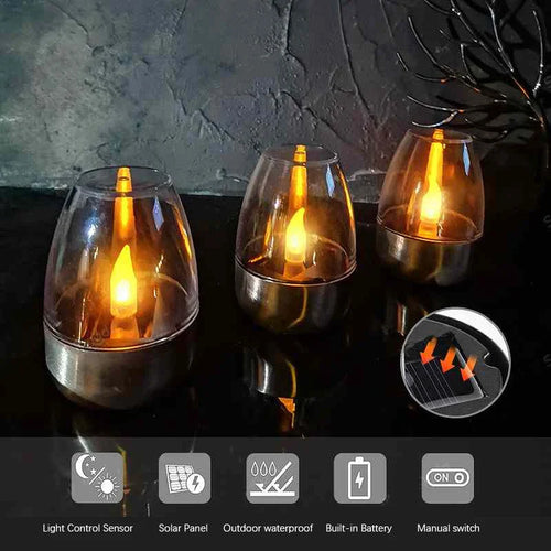 LumiFlame - Solarbetriebene LED-Kerzen mit authentischem Flammeneffekt für den Garten