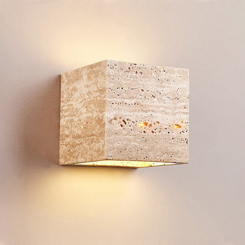 LichtTau - Wandleuchte Innen aus Travertin, Zylindrisch, Modern & Stilvoll