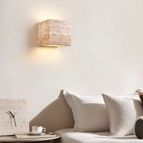 LichtTau - Wandleuchte Innen aus Travertin, Zylindrisch, Modern & Stilvoll