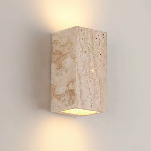 LichtTau - Wandleuchte Innen aus Travertin, Zylindrisch, Modern & Stilvoll