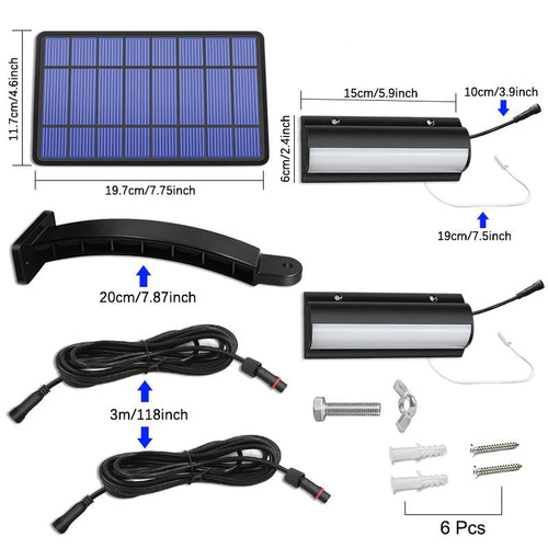 DuoLicht – Effiziente Solar-Wandleuchte mit zwei LEDs & separatem Panel