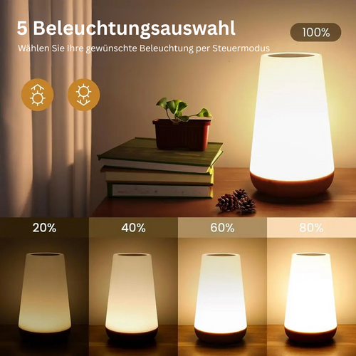 MondLeuchte - Dimmbare Akku Nachttischlampe mit Touch-Sensor & 13 Farben