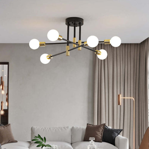 DeckenGlanz - Moderner LED Kronleuchter in Gold für stilvolle Akzentbeleuchtung