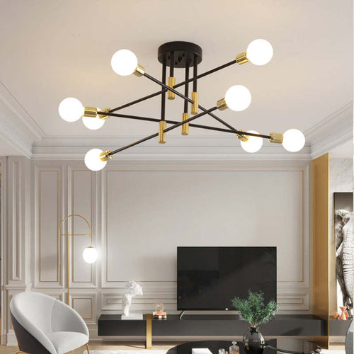 DeckenGlanz - Moderner LED Kronleuchter in Gold für stilvolle Akzentbeleuchtung