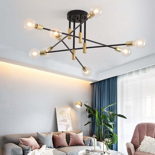 DeckenGlanz - Moderner LED Kronleuchter in Gold für stilvolle Akzentbeleuchtung