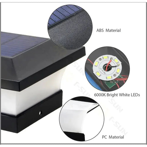 SunGlow - Solar LED Gartentorlampe für den Außenbereich mit warmem Licht