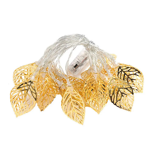 GlowFlora - LED Lichterkette mit Blätter-Design, ideal für Weihnachten und Garten