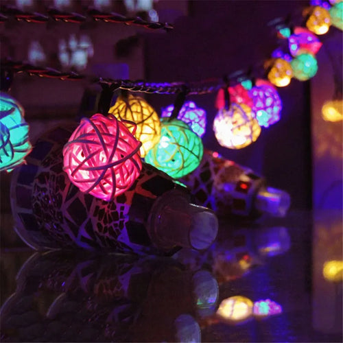 RattanGlow - Solarbetriebene LED Lichterkette für Garten und Outdoor Events