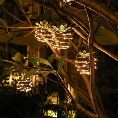 LumiPine - Solar LED-Gartenlampe im tropischen Ananas-Design für den Außenbereich