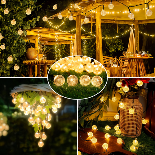 CrystalLuxe - Solarbetriebene LED Gartenleuchte im Kristall-Design für draußen