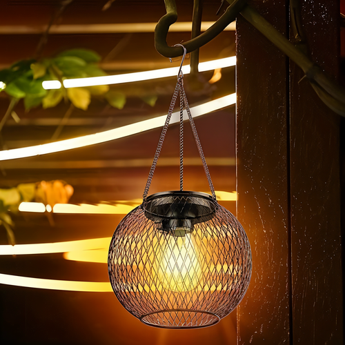 AuraGlow - Solarbetriebene LED Hängelampe für den Außenbereich, wasserdicht