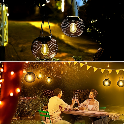 AuraGlow - Solarbetriebene LED Hängelampe für den Außenbereich, wasserdicht